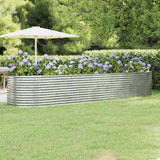 Vidaxl plantenbak 396x100x68 cm gegalvaniseerd staal zilverkleurig - afbeelding 1
