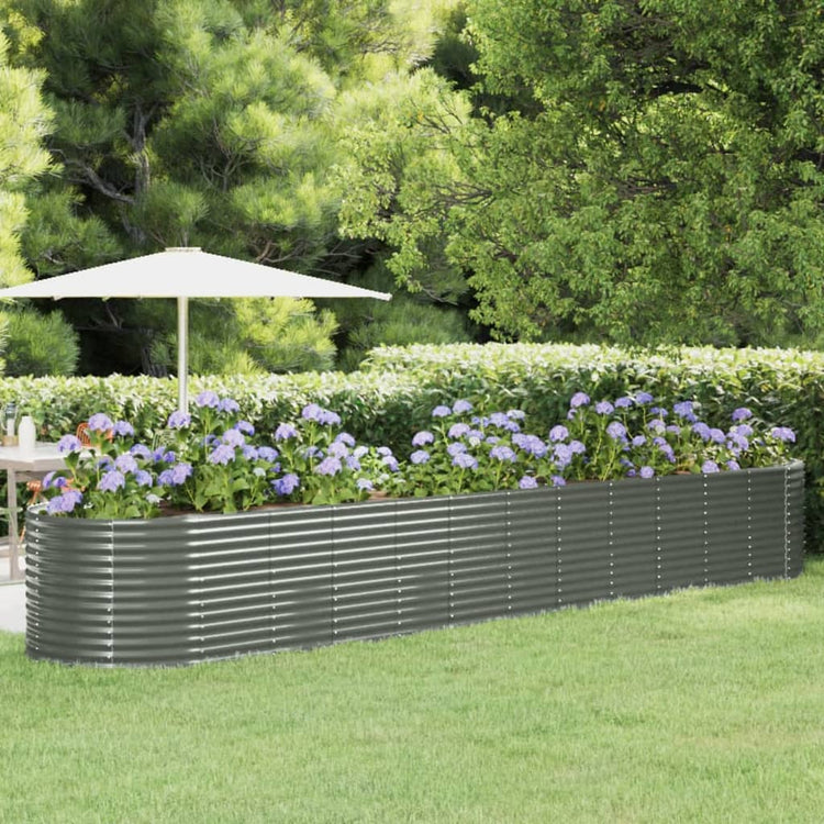VidaXL Plantenbak 507x100x68 cm gepoedercoat staal grijs