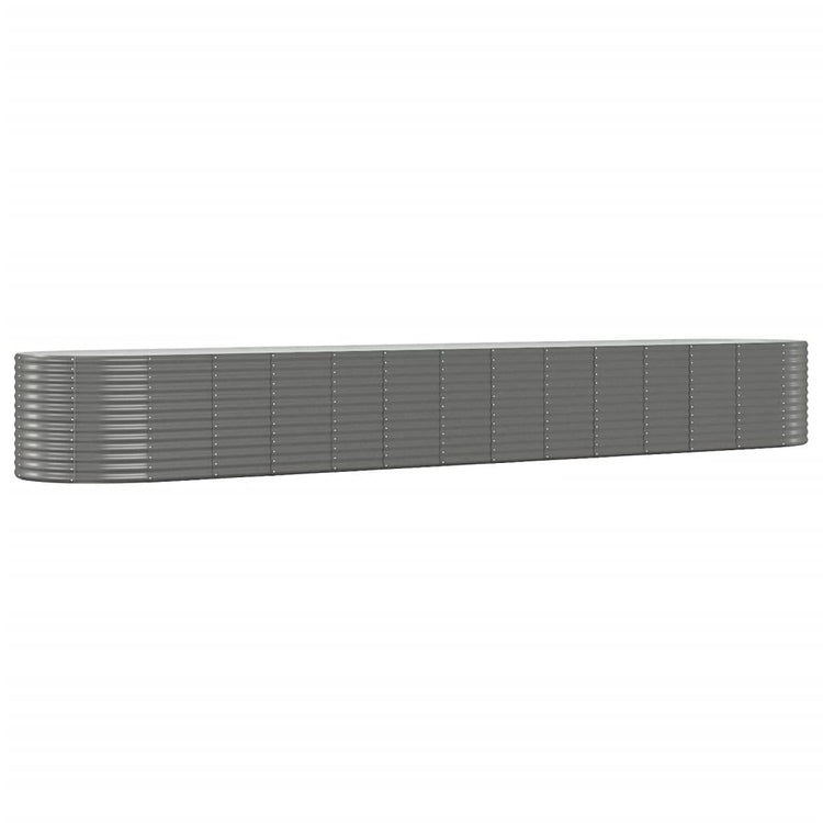 VidaXL Plantenbak 554x100x68 cm gepoedercoat staal grijs