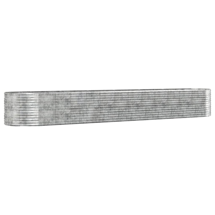 VidaXL Plantenbak 554x100x68 cm gepoedercoat staal zilverkleurig