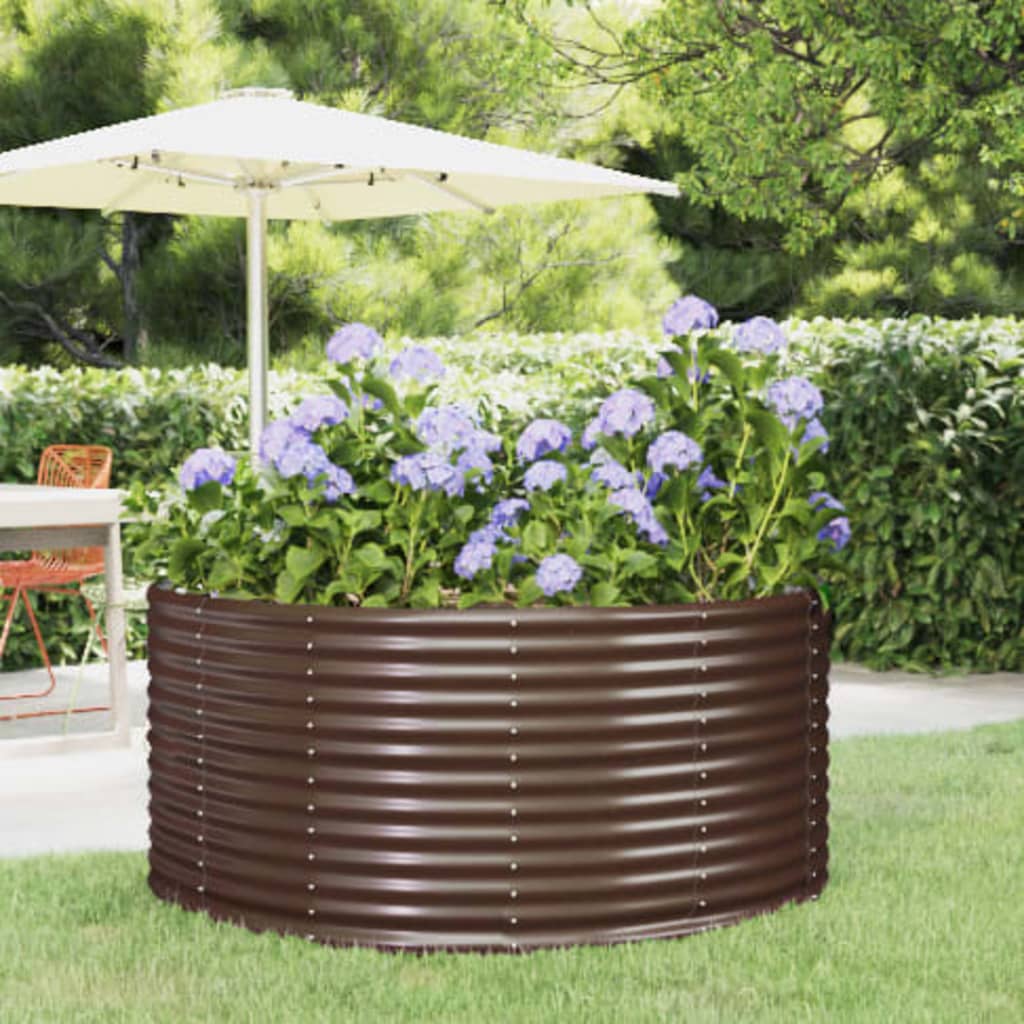 Vidaxl verhoogde tuinbak bruin 140x140x68 cm gegalvaniseerd staal
