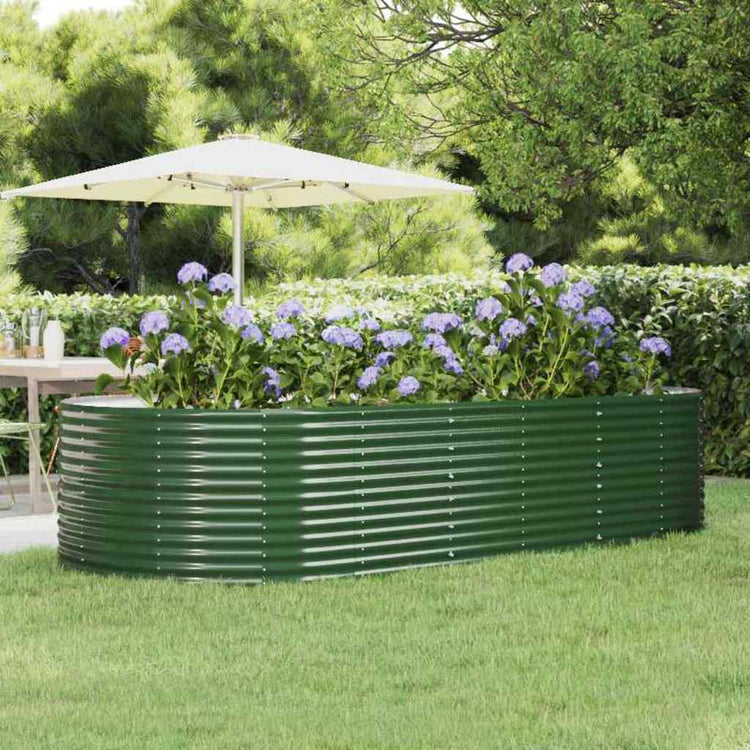 Vidaxl plantenbak 291x140x68 cm gegalvaniseerd staal groen