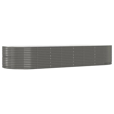 Vidaxl plantenbak 367x140x68 cm gegalvaniseerd staal grijs