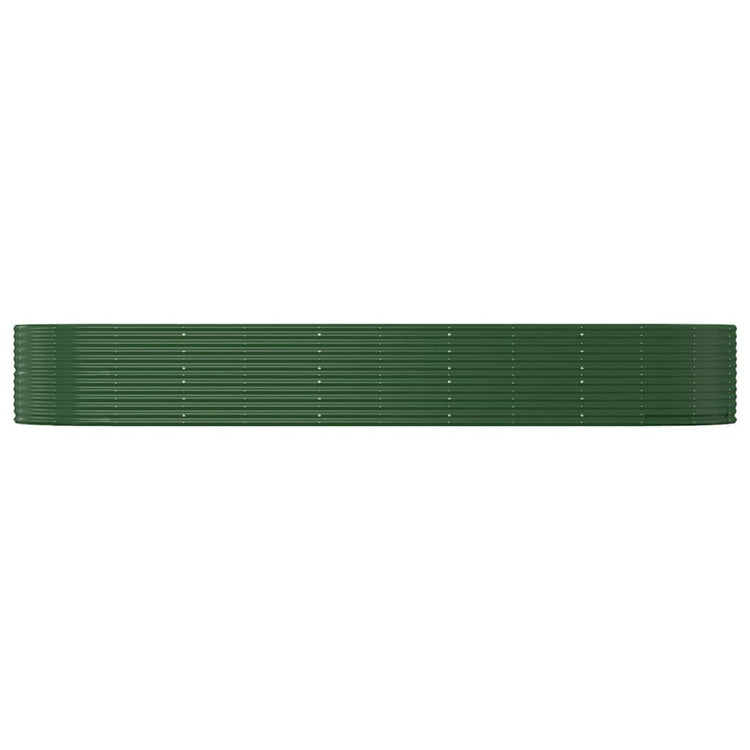 Vidaxl plantenbak 447x140x68 cm gepoedercoat staal groen