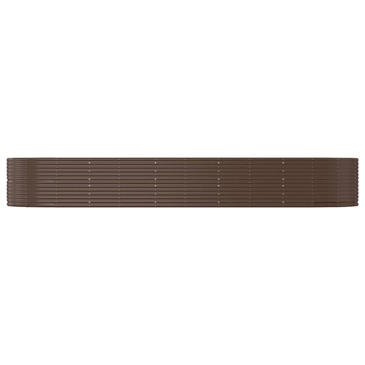 Vidaxl plantenbak 447x140x68 cm gepoedercoat staal bruin