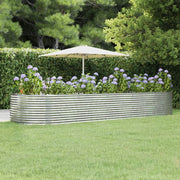 Vidaxl plantenbak 447x140x68 cm gegalvaniseerd staal zilverkleurig - afbeelding 1