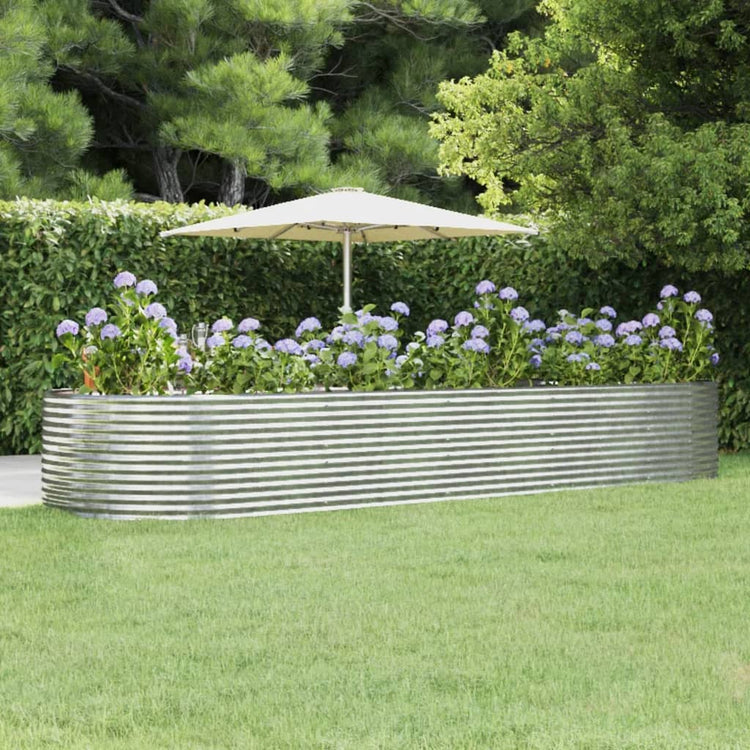 Vidaxl plantenbak 447x140x68 cm gegalvaniseerd staal zilverkleurig