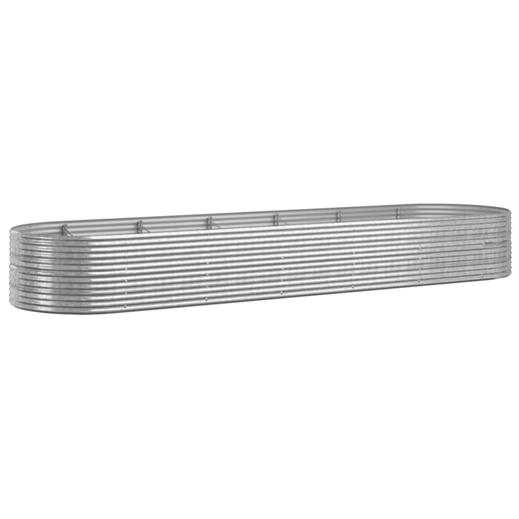 VidaXL Plantenbak 510x140x68 cm gepoedercoat staal zilverkleurig
