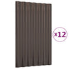 VidaXL Dakpanelen 12 st 60x36 cm gepoedercoat staal bruin