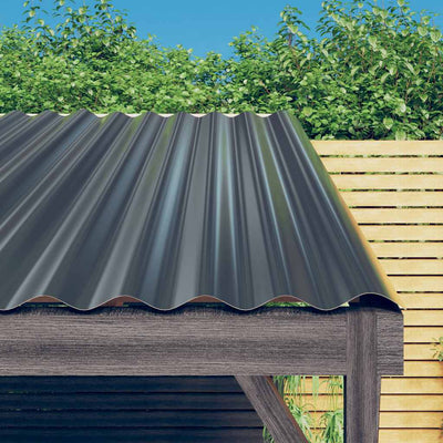 Vidaxl dakpanelen 12 st 60x36 cm gegalvaniseerd staal antracietkleurig