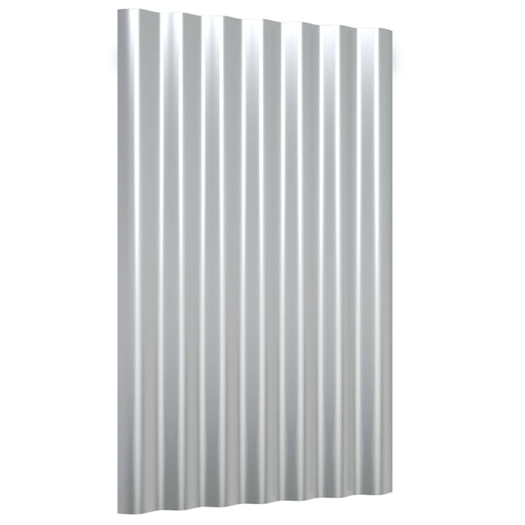 Vidaxl dakpanelen 12 st 60x36 cm gegalvaniseerd staal zilverkleurig
