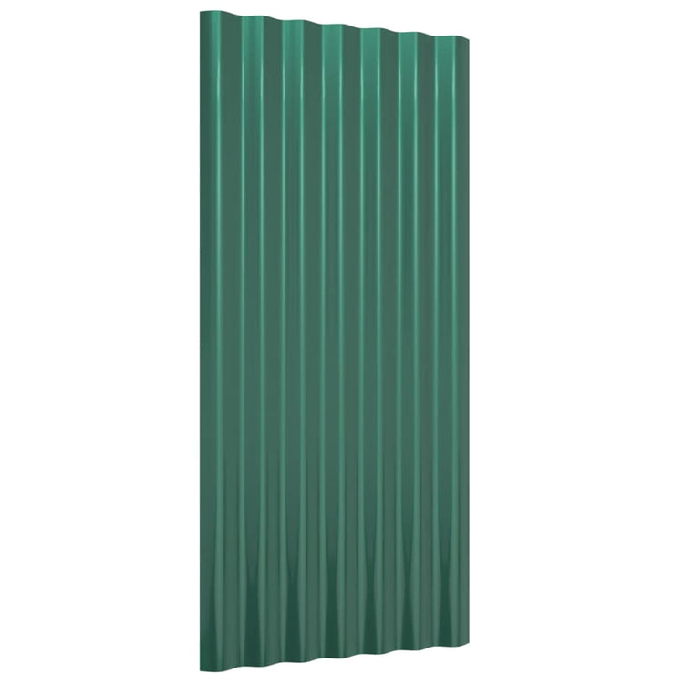 Vidaxl dakpanelen 12 st 80x36 cm gegalvaniseerd staal groen