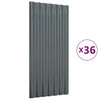 Vidaxl dakpanelen 36 st 80x36 cm gegalvaniseerd staal antracietkleurig