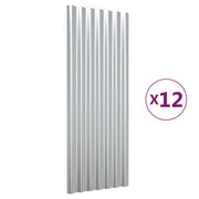 Vidaxl dakpanelen 12 st 100x36 cm gepoedercoat staal zilverkleurig - afbeelding 2