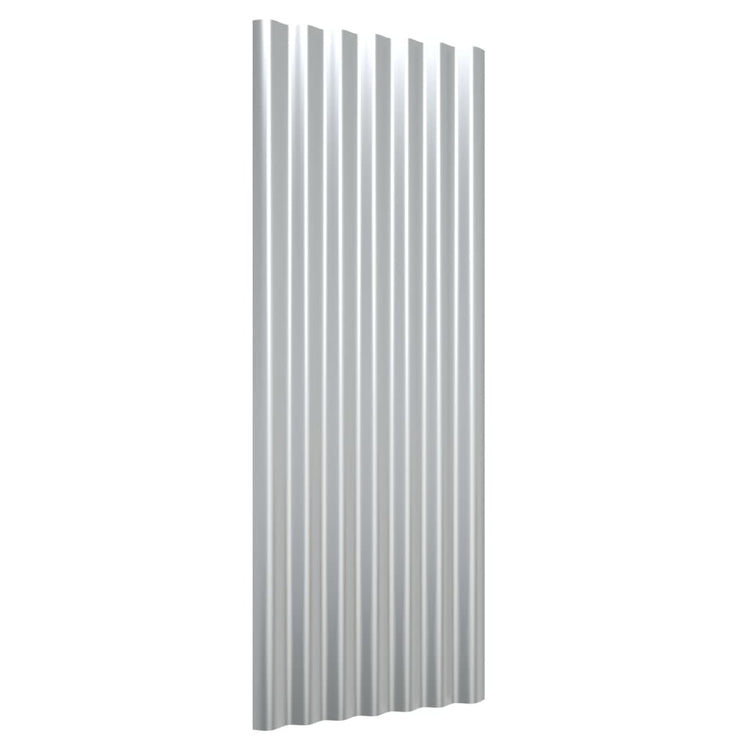 Vidaxl dakpanelen 12 st 100x36 cm gepoedercoat staal zilverkleurig