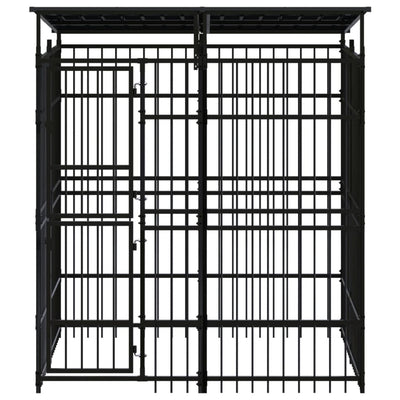 VidaXL Hondenkennel met dak 3,69 m² staal