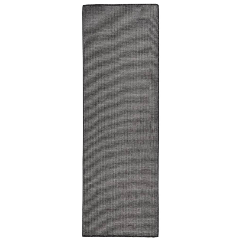 Vidaxl buitenkleed platgeweven 80x250 cm grijs