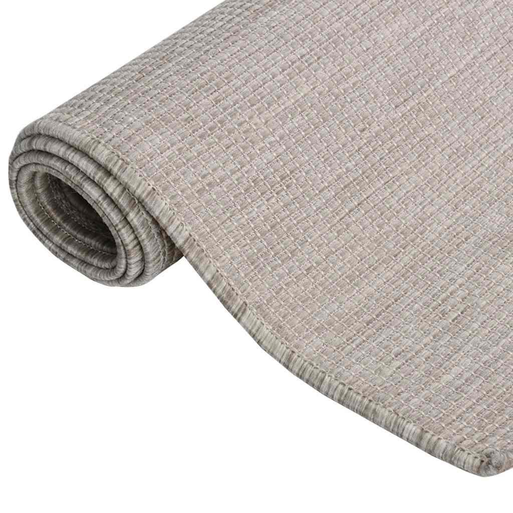 Vidaxl buitenkleed platgeweven 80x150 cm lichtgrijs