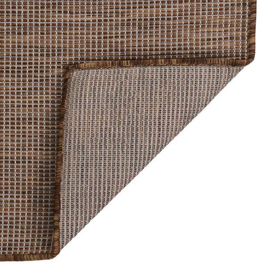 Vidaxl buitenkleed platgeweven 80x150 cm bruin