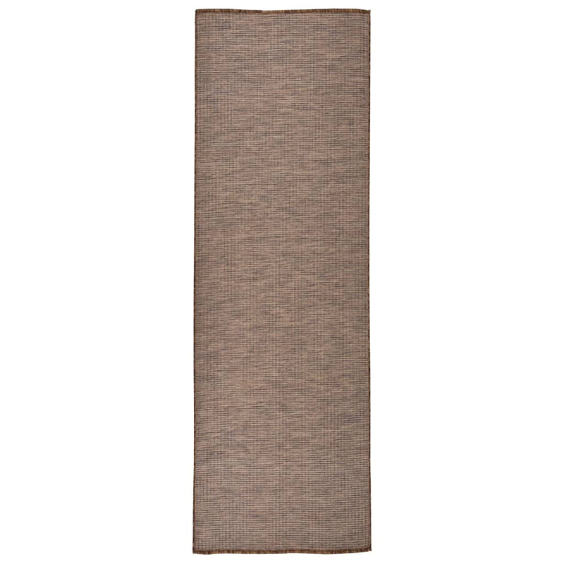 Vidaxl buitenkleed platgeweven 80x250 cm bruin