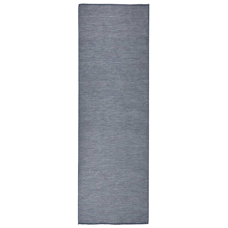 Vidaxl buitenkleed platgeweven 80x250 cm blauw