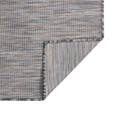 Vidaxl buitenkleed platgeweven 120x170 cm bruin en blauw