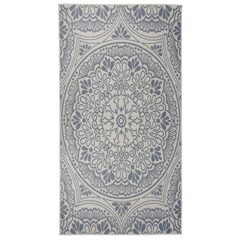 Vidaxl buitenkleed met patroon platgeweven 80x150 cm blauw