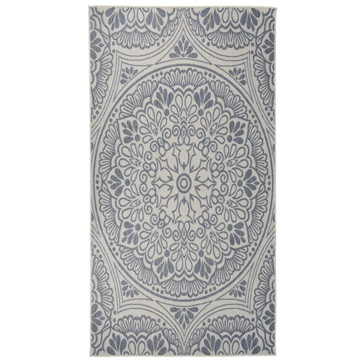 Vidaxl buitenkleed met patroon platgeweven 80x150 cm blauw