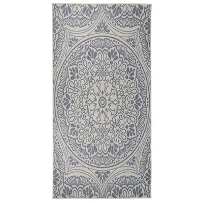 Vidaxl buitenkleed met patroon platgeweven 100x200 cm blauw