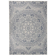 Vidaxl buitenkleed met patroon platgeweven 140x200 cm blauw - afbeelding 1