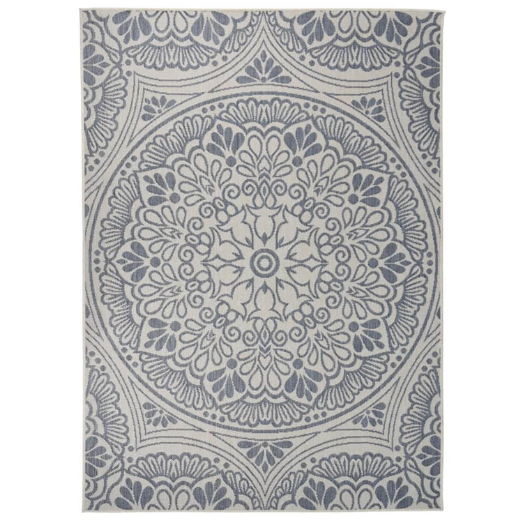 Vidaxl buitenkleed met patroon platgeweven 200x280 cm blauw