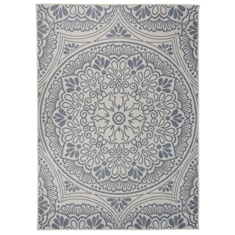 Vidaxl buitenkleed met patroon platgeweven 200x280 cm blauw