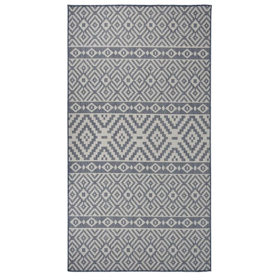 Vidaxl buitenkleed met patroon platgeweven 80x150 cm blauw