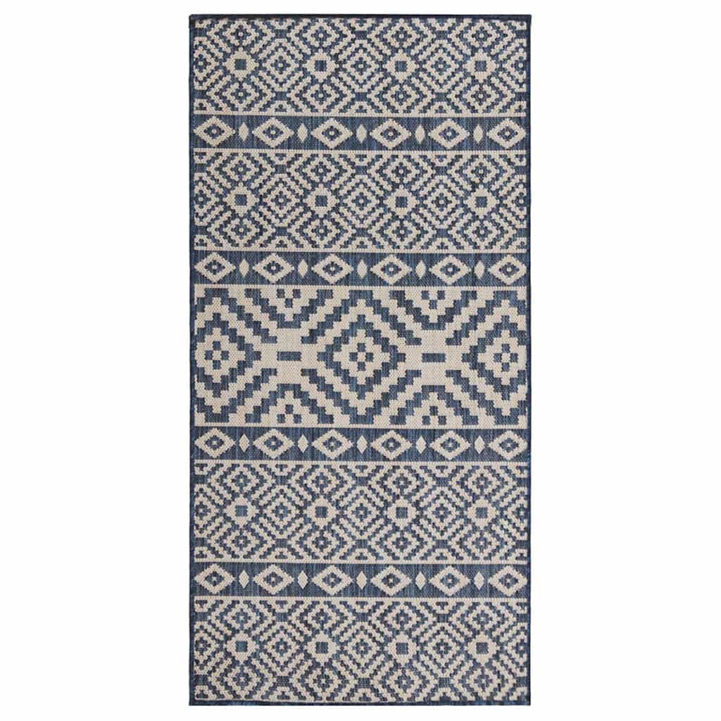 Vidaxl buitenkleed met patroon platgeweven 80x150 cm blauw