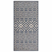 Vidaxl buitenkleed met patroon platgeweven 100x200 cm blauw - afbeelding 1