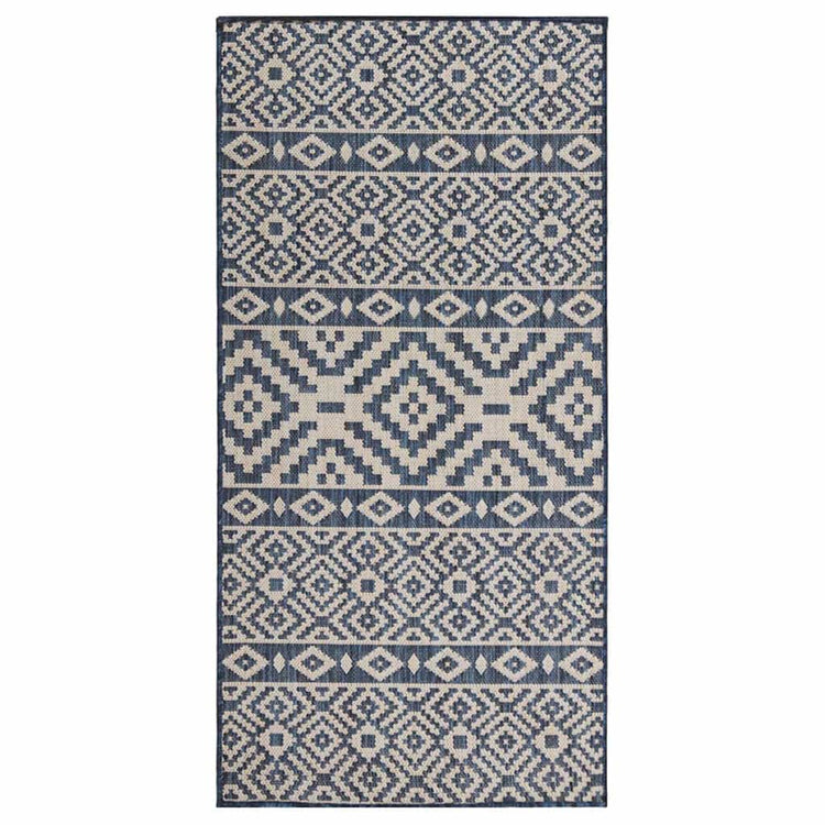 Vidaxl buitenkleed met patroon platgeweven 100x200 cm blauw
