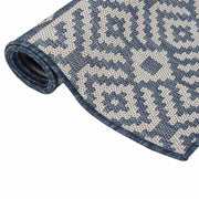 Vidaxl buitenkleed met patroon platgeweven 100x200 cm blauw - afbeelding 3