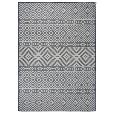 Vidaxl buitenkleed met patroon platgeweven 120x170 cm blauw