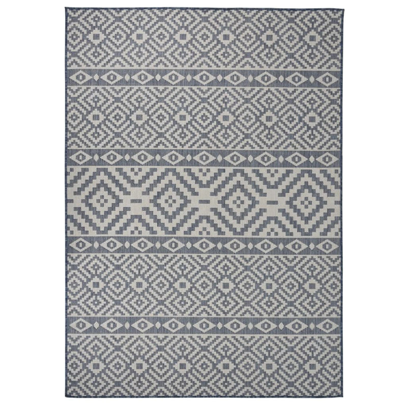 Vidaxl buitenkleed met patroon platgeweven 120x170 cm blauw