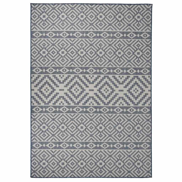 Vidaxl buitenkleed met patroon platgeweven 160x230 cm blauw