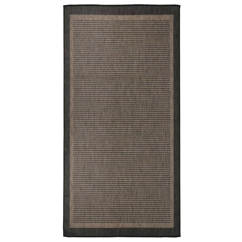 Vidaxl buitenkleed platgeweven 100x200 cm donkerbruin