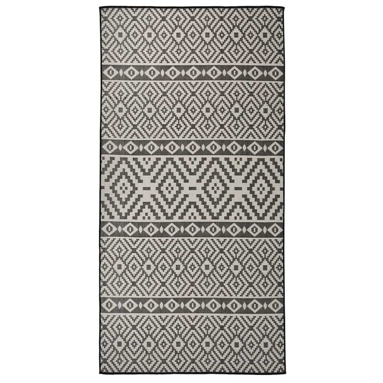 Vidaxl buitenkleed met patroon platgeweven 100x200 cm zwart