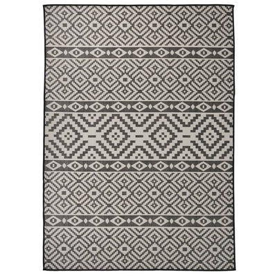 Vidaxl buitenkleed met patroon platgeweven 200x280 cm zwart