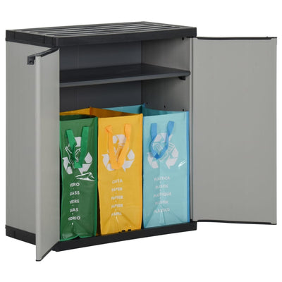 Vidaxl tuinafvalkast 68x40x85 cm polypropeen grijs en zwart