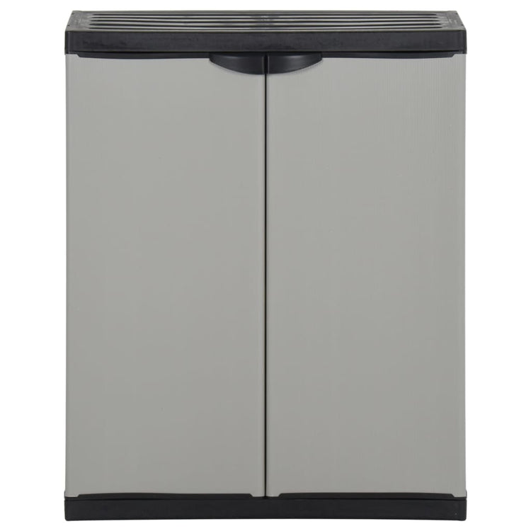 Vidaxl tuinafvalkast 68x40x85 cm polypropeen grijs en zwart