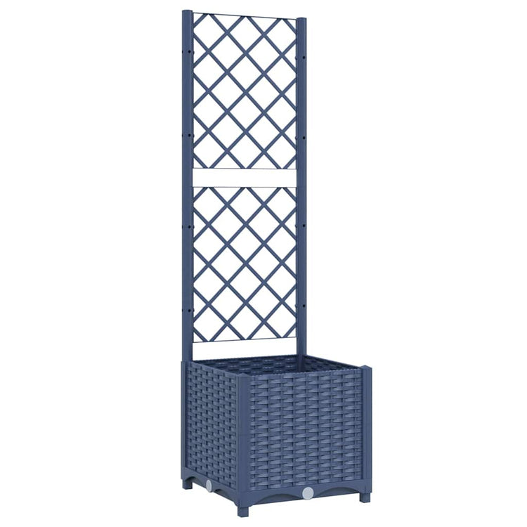 Vidaxl plantenbak met trellis blauwgrijs 40x40x136 cm pp