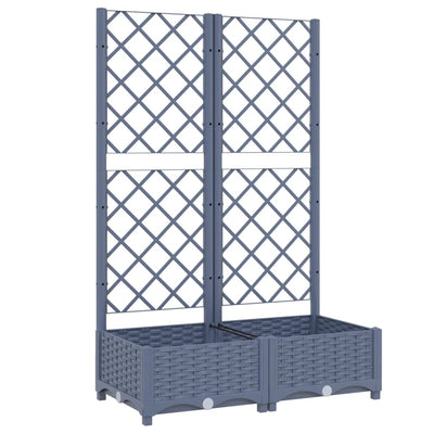 Vidaxl plantenbak met trellis blauwgrijs 80x40x121,5 cm pp