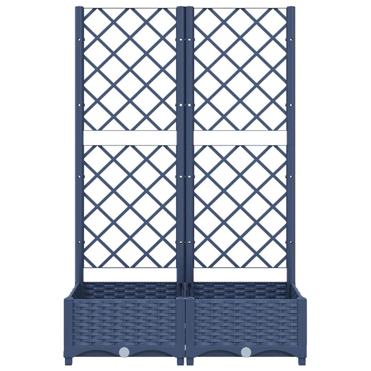 Vidaxl plantenbak met trellis blauwgrijs 80x40x121,5 cm pp