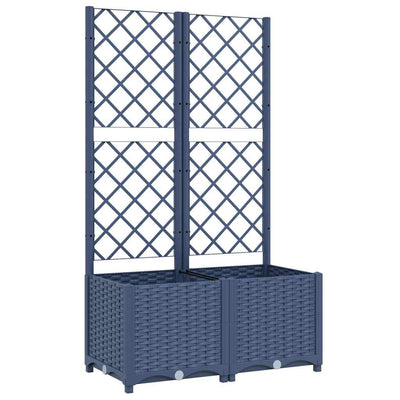 Vidaxl plantenbak met trellis blauwgrijs 80x40x136 cm pp
