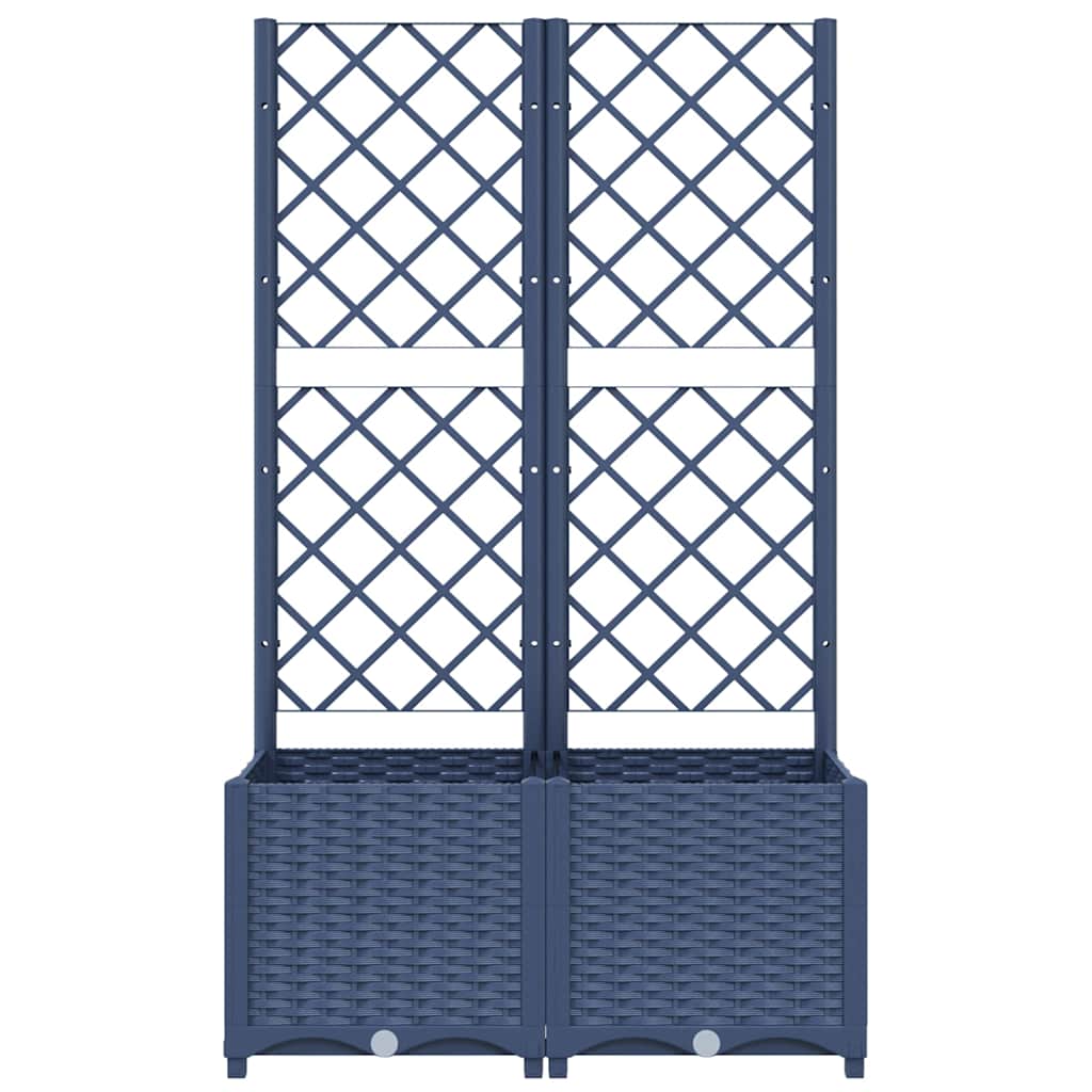 Vidaxl plantenbak met trellis blauwgrijs 80x40x136 cm pp